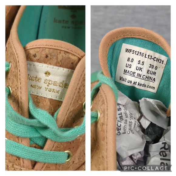 🐆 W/8 Keds x Kate Spade Cork Print Sneakers - Picture 12 of 16